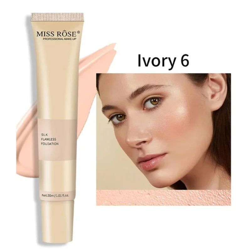 Multi Shades | Miss Rose Silk Flawless Foundation | Long-Lasting Lightweight Liquid Foundation with Natural Radiant Finish