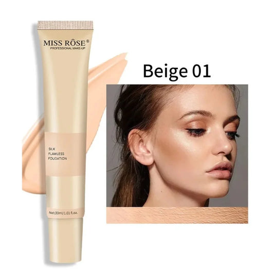 Multi Shades | Miss Rose Silk Flawless Foundation | Long-Lasting Lightweight Liquid Foundation with Natural Radiant Finish
