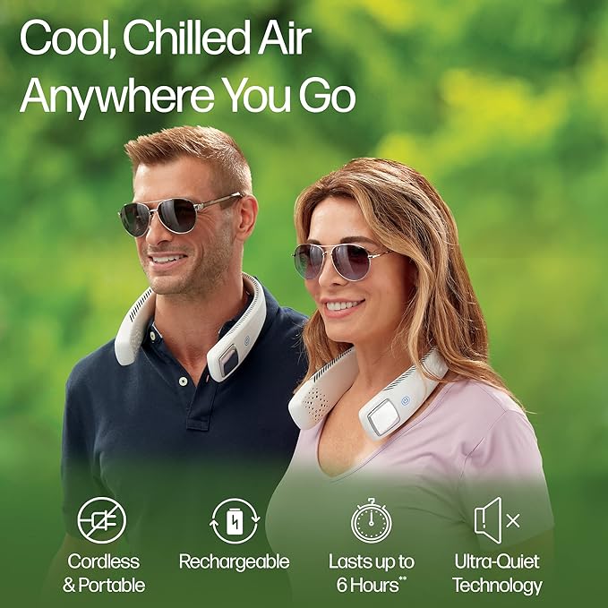 Arctic Air Freedom Wearable Neck Fan & Air Purifier | USB Rechargeable
