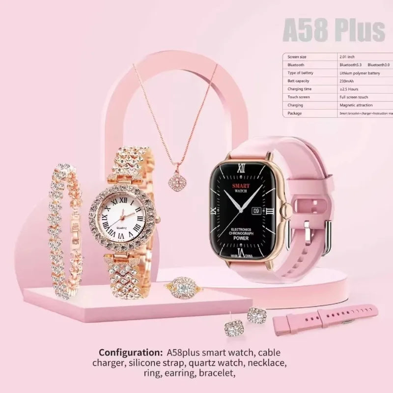 A58 Plus 6-in-1 Women’s Smartwatch | Stylish Fitness Tracker Perfect Gift Idea