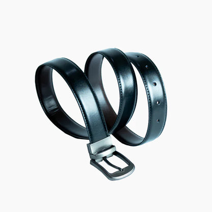 Black &  Brown Imported Reversible Belt | Double-Sided Matt Finish Strap with Elegant Metal Buckle
