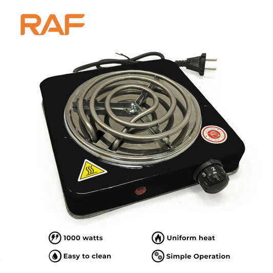 Multicolor RAF R.8010B Electric Stove Hot Plate and Cooker with 1000W Power, Thermostat, and Uniform Heating