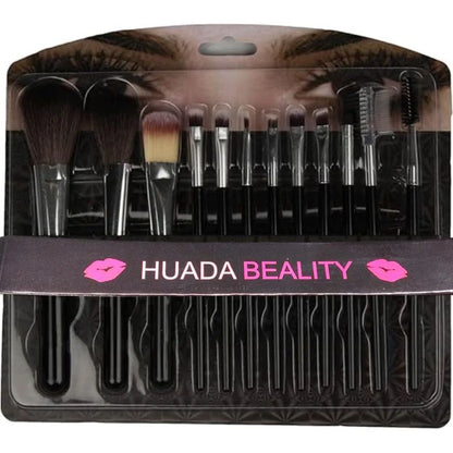 Huda Beauty Makeup Brush Set – 12-Piece Professional Makeup Tool Kit | Soft, High-Quality Synthetic Bristles