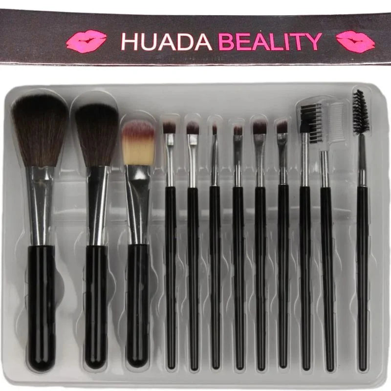 Huda Beauty Makeup Brush Set – 12-Piece Professional Makeup Tool Kit | Soft, High-Quality Synthetic Bristles