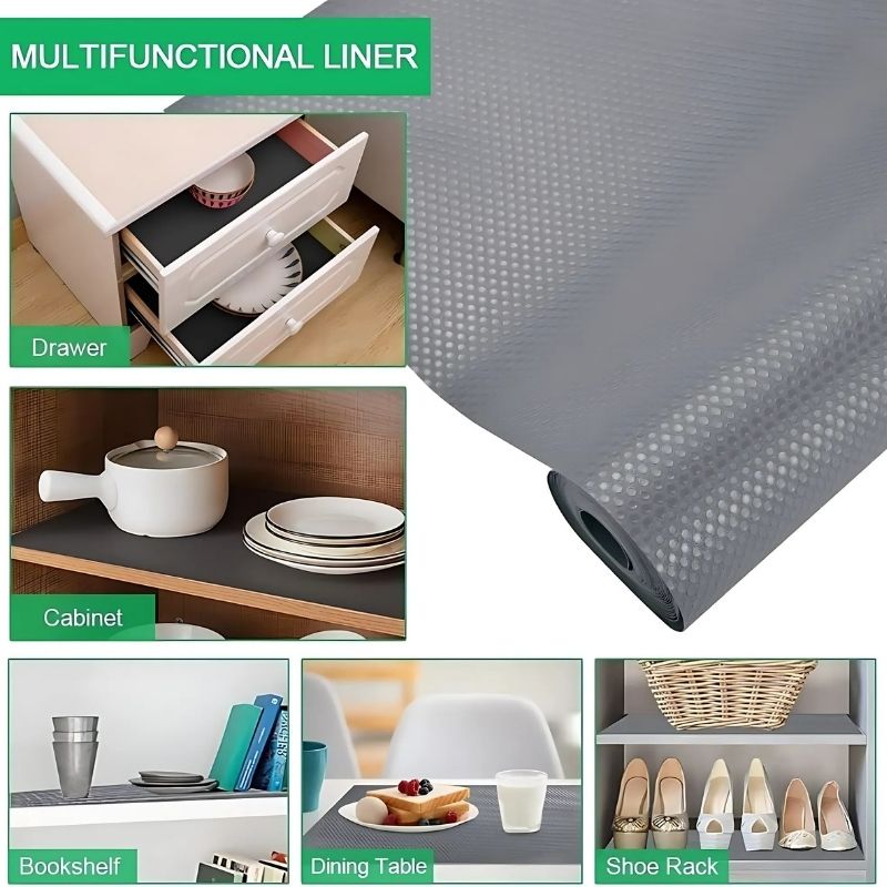 Anti-Slip Fridge & Shelf Mat | Waterproof Washable Liner for Kitchen Drawers Cabinets | multicolor