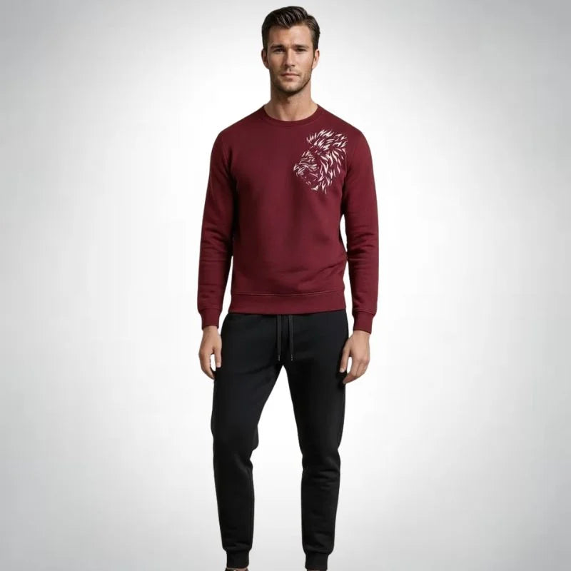 LION Printed  Tracksuit Sweatshirt & Trouser  | Warm & Comfortable Winter Wear Multicolor
