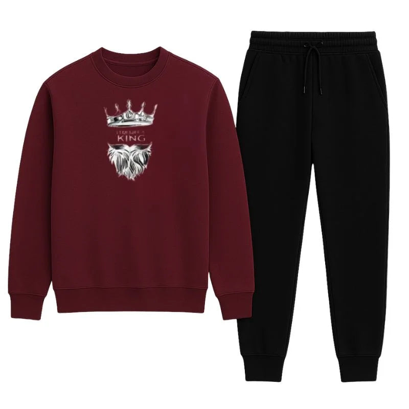 KING Printed  Tracksuit Sweatshirt & Trouser | Warm & Comfortable Winter Wear Multi color