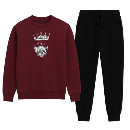 KING Printed  Tracksuit Sweatshirt & Trouser | Warm & Comfortable Winter Wear Multi color