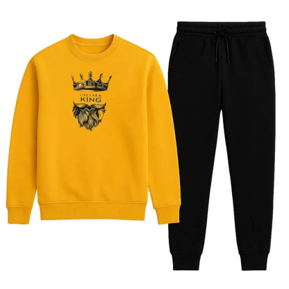 KING Printed  Tracksuit Sweatshirt & Trouser | Warm & Comfortable Winter Wear Multi color