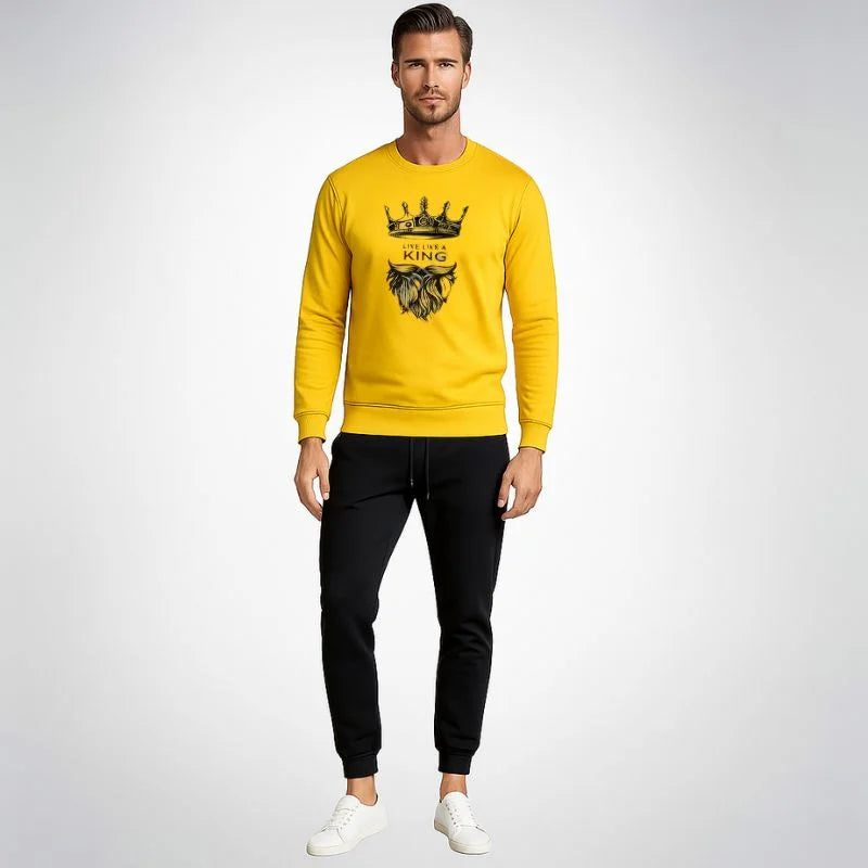 KING Printed  Tracksuit Sweatshirt & Trouser | Warm & Comfortable Winter Wear Multi color
