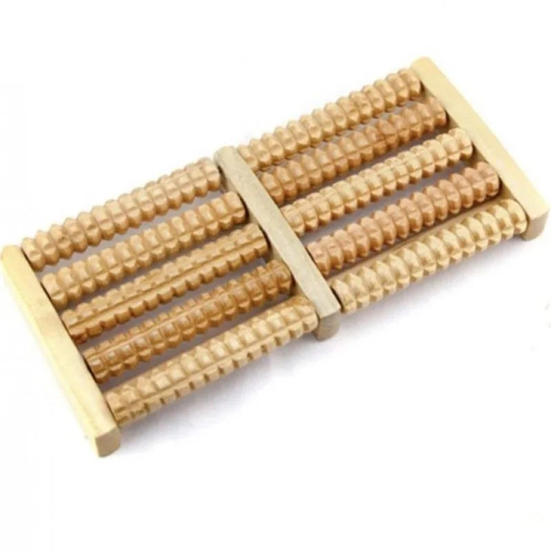 Wooden Foot Roller Massager |  Manual Reflexology Therapy Tool for Pain Relief, Stress Relaxation & Foot Care