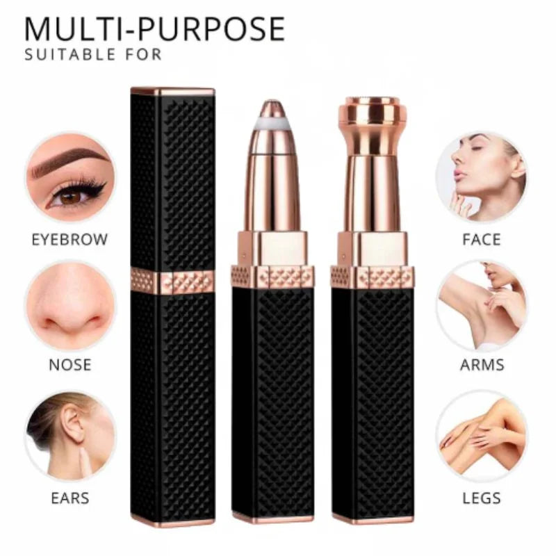 2-in-1 Flawless Facial Hair Remover & Eyebrow Trimmer | USB Rechargeable, Painless & Portable | Multi Color
