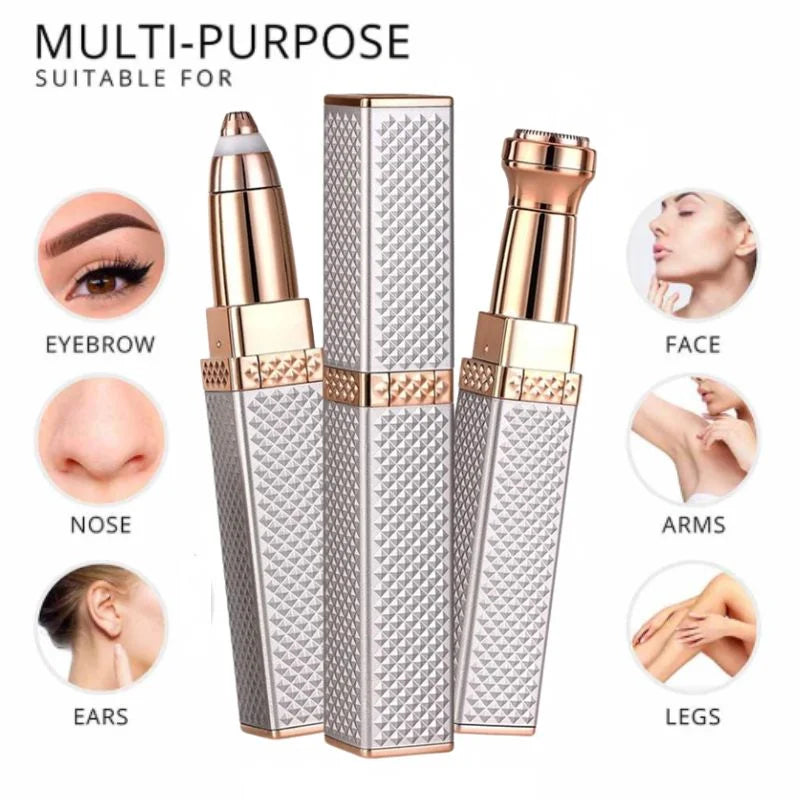 2-in-1 Flawless Facial Hair Remover & Eyebrow Trimmer | USB Rechargeable, Painless & Portable | Multi Color