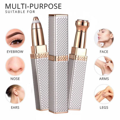 2-in-1 Flawless Facial Hair Remover & Eyebrow Trimmer | USB Rechargeable, Painless & Portable | Multi Color