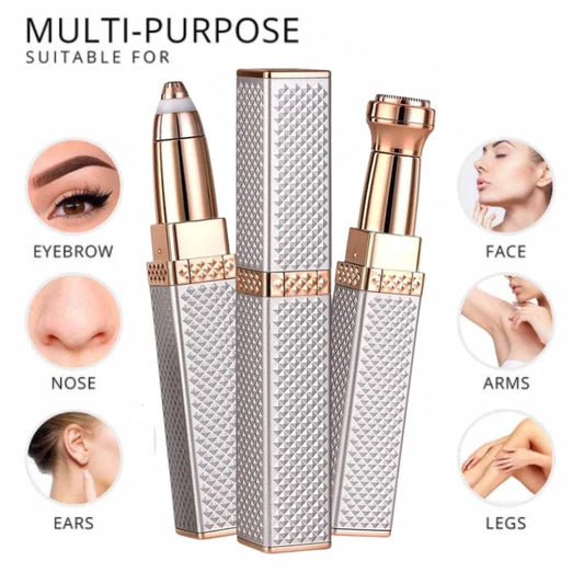 2-in-1 Flawless Facial Hair Remover & Eyebrow Trimmer | USB Rechargeable, Painless & Portable | Multi Color