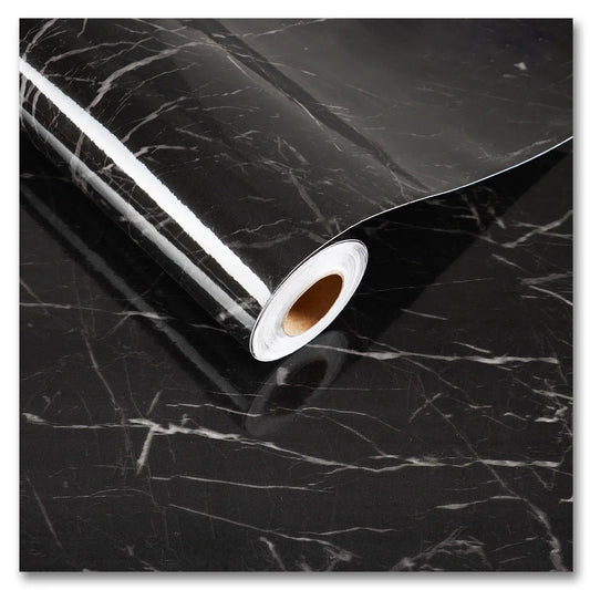 Black & Gold | Marble Sheet Sticker 60x200cm Multi Color | Waterproof Self-Adhesive PVC Wallpaper for Furniture Walls