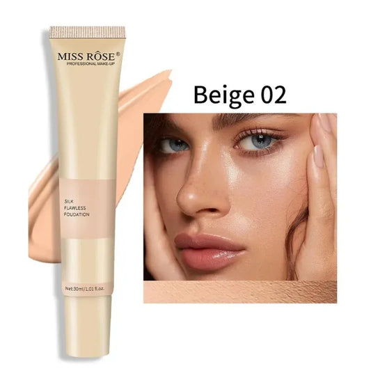 Multi Shades | Miss Rose Silk Flawless Foundation | Long-Lasting Lightweight Liquid Foundation with Natural Radiant Finish