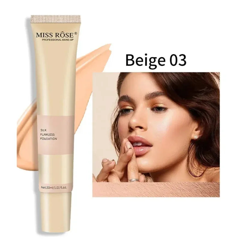 Multi Shades | Miss Rose Silk Flawless Foundation | Long-Lasting Lightweight Liquid Foundation with Natural Radiant Finish