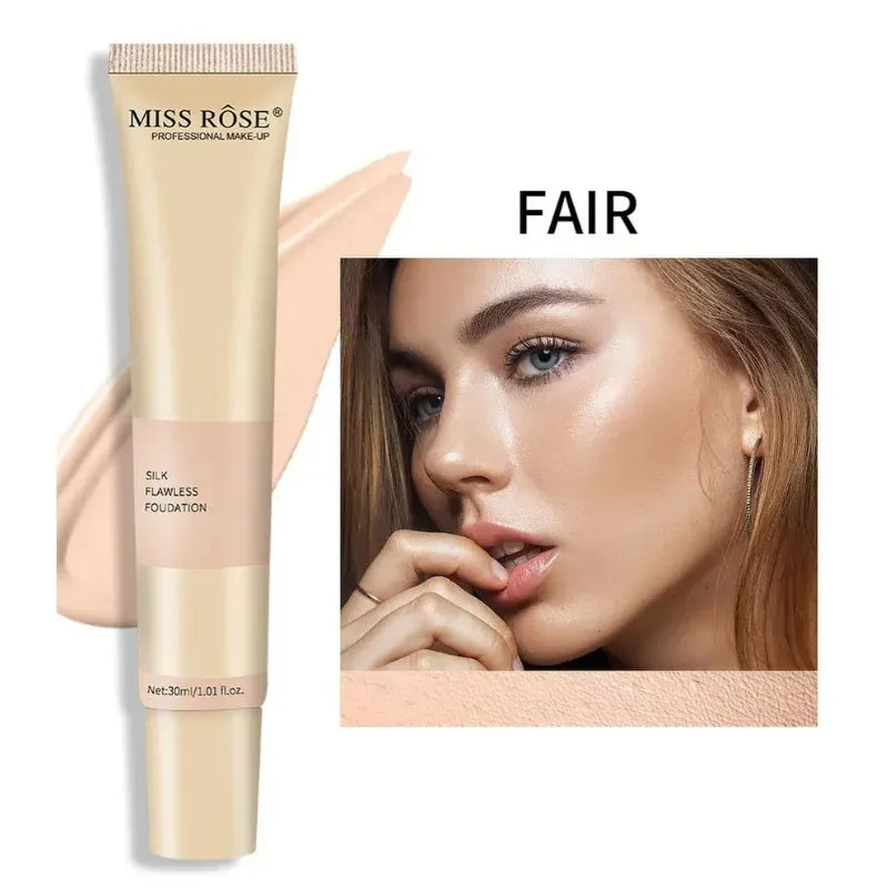 Multi Shades | Miss Rose Silk Flawless Foundation | Long-Lasting Lightweight Liquid Foundation with Natural Radiant Finish